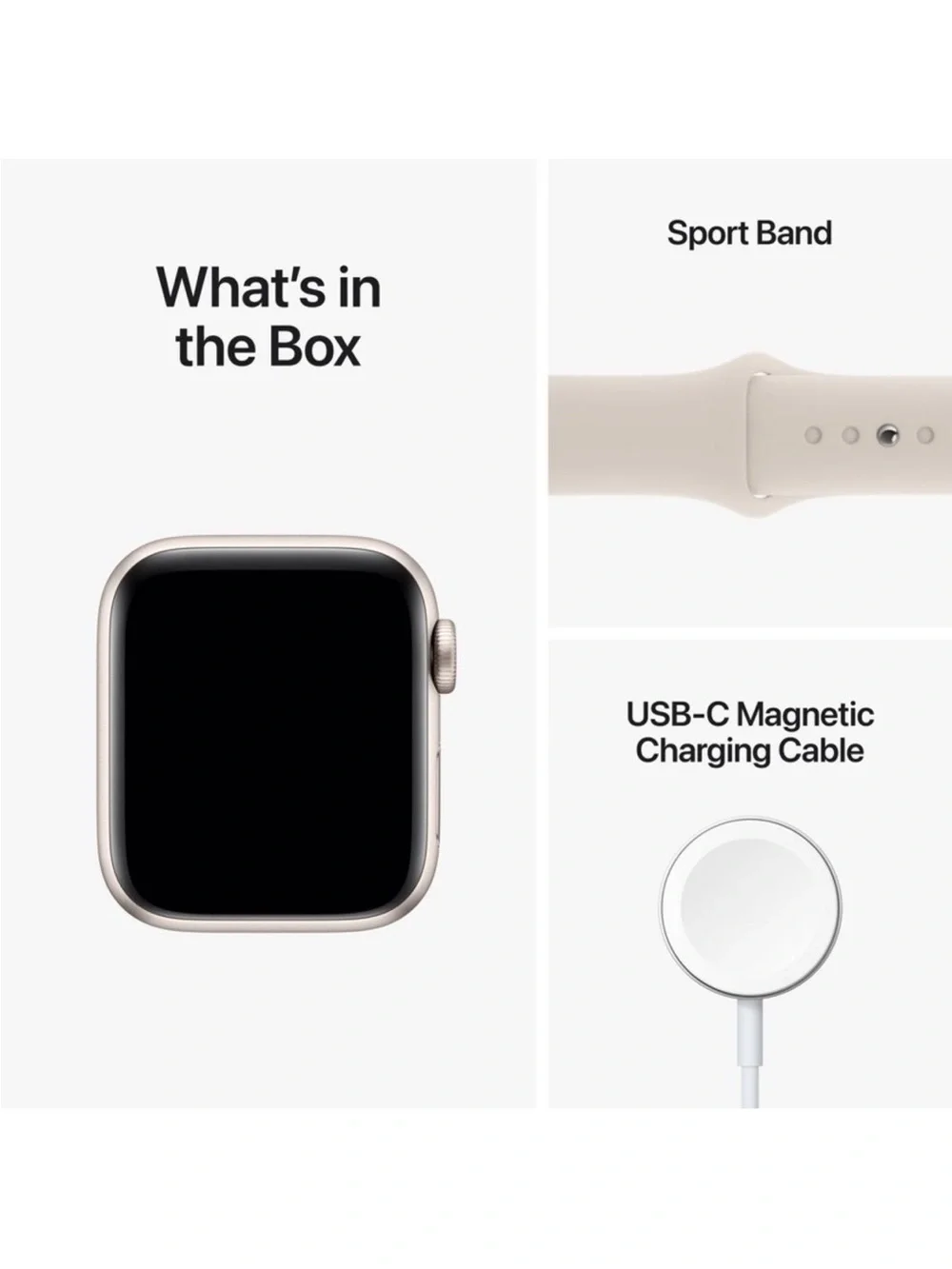 ✨Apple Watch SE 2 Cellular 44mm Starlight Aluminum Case with Starlight - M/L✨